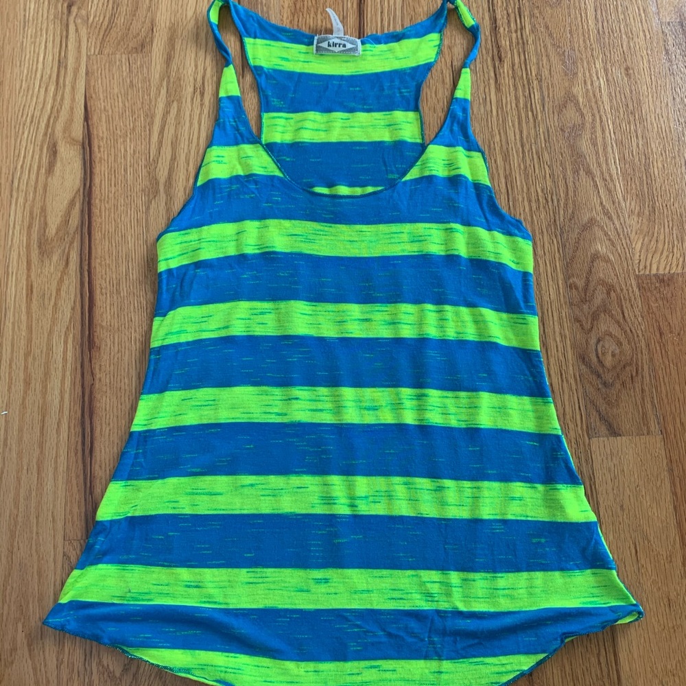 Blue and green tank top